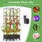 Costway 1/2 PCS 67" Planter Raised Garden Bed with Planter Box &Trellis Adjustable Height
